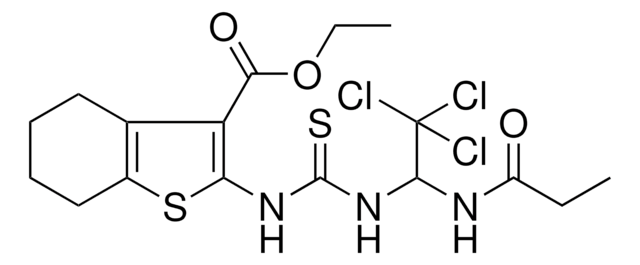 ETHYL 2-[({[2,2,2-TRICHLORO-1-(PROPIONYLAMINO)ETHYL]AMINO}CARBOTHIOYL)AMINO]-4,5,6,7-TETRAHYDRO-1-BENZOTHIOPHENE-3-CARBOXYLATE AldrichCPR