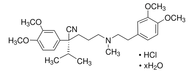 R(+)-维拉帕米 单盐酸盐 水合物 &#8805;98% (HPLC), powder