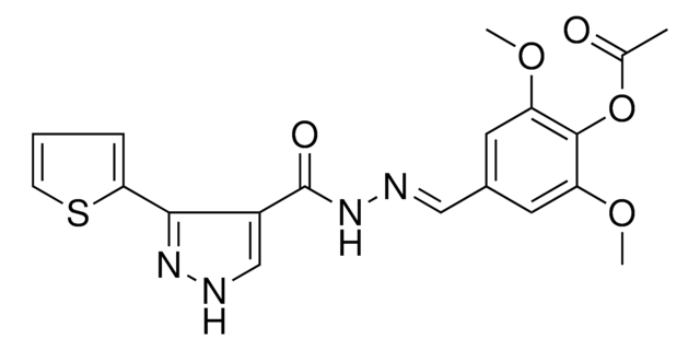 2,6-DIMETHOXY-4-[(E)-({[3-(2-THIENYL)-1H-PYRAZOL-4-YL]CARBONYL}HYDRAZONO)METHYL]PHENYL ACETATE AldrichCPR
