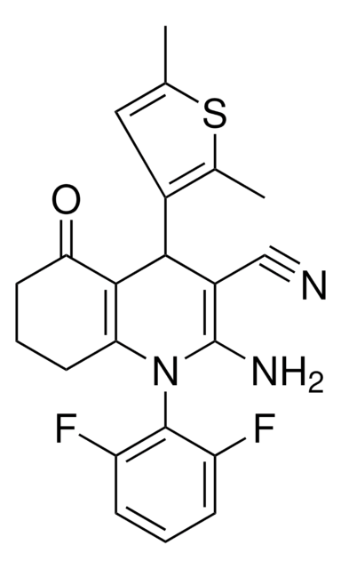 2-AMINO-1-(2,6-DIFLUOROPHENYL)-4-(2,5-DIMETHYL-3-THIENYL)-5-OXO-1,4,5,6,7,8-HEXAHYDRO-3-QUINOLINECARBONITRILE AldrichCPR