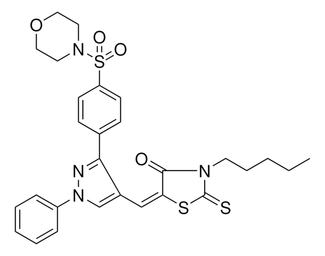(5E)-5-({3-[4-(4-MORPHOLINYLSULFONYL)PHENYL]-1-PHENYL-1H-PYRAZOL-4-YL}METHYLENE)-3-PENTYL-2-THIOXO-1,3-THIAZOLIDIN-4-ONE AldrichCPR
