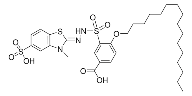 CARBOXY-HEXADECYLOXYBENZENESULFONIC METHYL-SULFO-BENZOTHIAZOLINYLIDENEHYDRAZIDE AldrichCPR