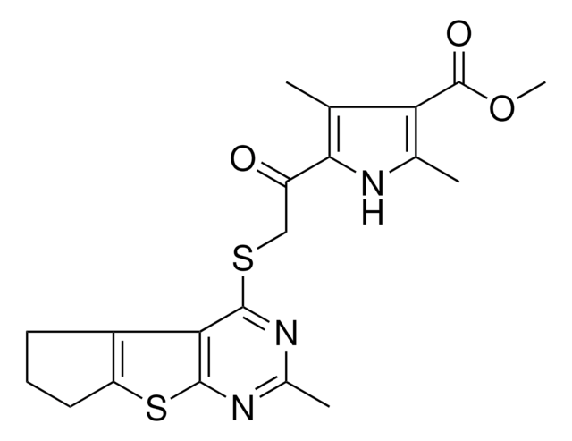 METHYL 2,4-DIMETHYL-5-{[(2-METHYL-6,7-DIHYDRO-5H-CYCLOPENTA[4,5]THIENO[2,3-D]PYRIMIDIN-4-YL)SULFANYL]ACETYL}-1H-PYRROLE-3-CARBOXYLATE AldrichCPR