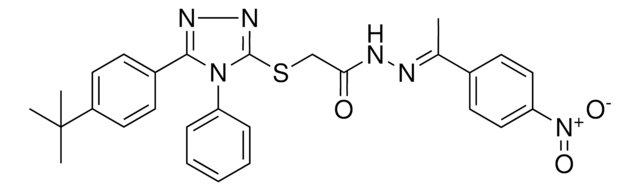 2-{[5-(4-TERT-BUTYLPHENYL)-4-PHENYL-4H-1,2,4-TRIAZOL-3-YL]SULFANYL}-N'-[(E)-1-(4-NITROPHENYL)ETHYLIDENE]ACETOHYDRAZIDE AldrichCPR