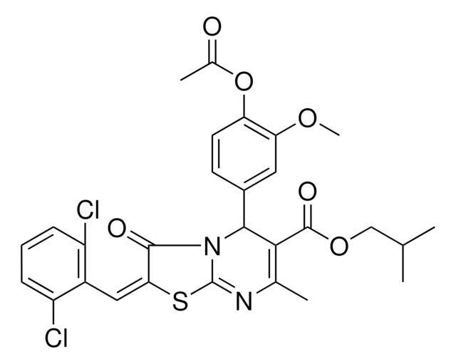 ISOBUTYL (2E)-5-[4-(ACETYLOXY)-3-METHOXYPHENYL]-2-(2,6-DICHLOROBENZYLIDENE)-7-METHYL-3-OXO-2,3-DIHYDRO-5H-[1,3]THIAZOLO[3,2-A]PYRIMIDINE-6-CARBOXYLATE AldrichCPR
