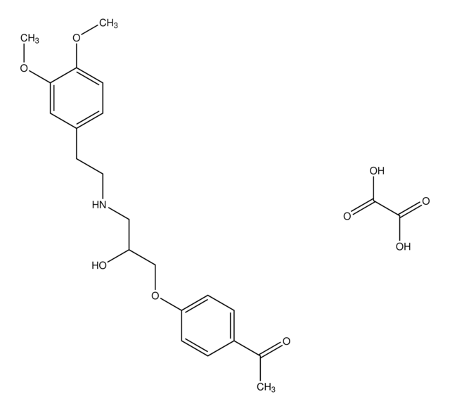 1-[4-(3-{[2-(3,4-dimethoxyphenyl)ethyl]amino}-2-hydroxypropoxy)phenyl]ethanone oxalate AldrichCPR
