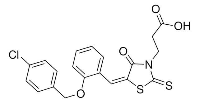 3-((5E)-5-{2-[(4-CHLOROBENZYL)OXY]BENZYLIDENE}-4-OXO-2-THIOXO-1,3-THIAZOLIDIN-3-YL)PROPANOIC ACID AldrichCPR