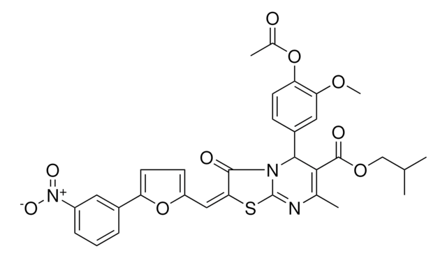 ISOBUTYL (2E)-5-[4-(ACETYLOXY)-3-METHOXYPHENYL]-7-METHYL-2-{[5-(3-NITROPHENYL)-2-FURYL]METHYLENE}-3-OXO-2,3-DIHYDRO-5H-[1,3]THIAZOLO[3,2-A]PYRIMIDINE-6-CARBOXYLATE AldrichCPR