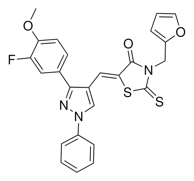 (5Z)-5-{[3-(3-FLUORO-4-METHOXYPHENYL)-1-PHENYL-1H-PYRAZOL-4-YL]METHYLENE}-3-(2-FURYLMETHYL)-2-THIOXO-1,3-THIAZOLIDIN-4-ONE AldrichCPR
