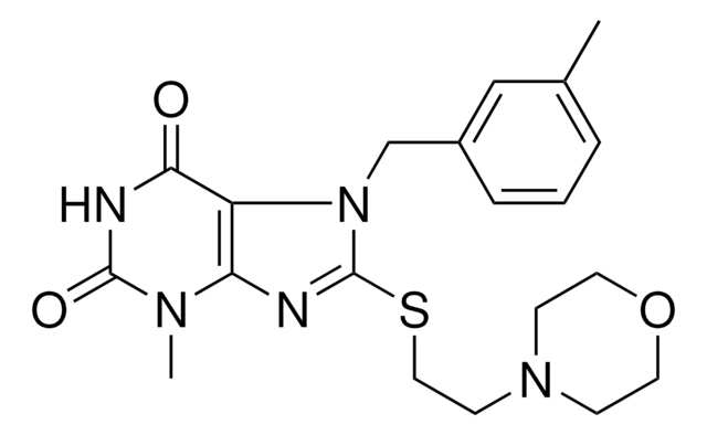3-ME-7(3-ME-BENZYL)8-((2-(4-MORPHOLINYL)ET)THIO)-3,7-DIHYDRO-1H-PURINE-2,6-DIONE AldrichCPR