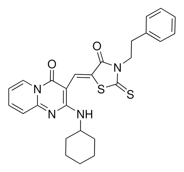 2-(CYCLOHEXYLAMINO)-3-{(Z)-[4-OXO-3-(2-PHENYLETHYL)-2-THIOXO-1,3-THIAZOLIDIN-5-YLIDENE]METHYL}-4H-PYRIDO[1,2-A]PYRIMIDIN-4-ONE AldrichCPR