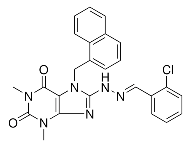 2-CHLOROBENZALDEHYDE [1,3-DIMETHYL-7-(1-NAPHTHYLMETHYL)-2,6-DIOXO-2,3,6,7-TETRAHYDRO-1H-PURIN-8-YL]HYDRAZONE AldrichCPR