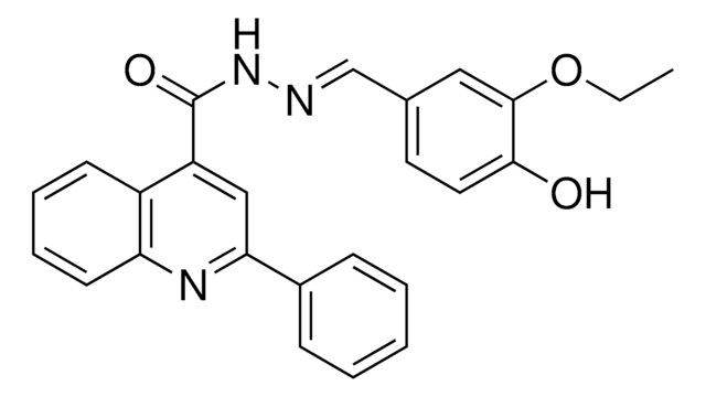 2-PHENYL-QUINOLINE-4-CARBOXYLIC ACID (3-ETHOXY-4-HYDROXY-BENZYLIDENE)-HYDRAZIDE AldrichCPR