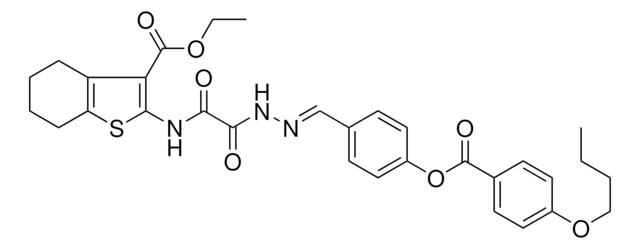 ETHYL 2-{[((2E)-2-{4-[(4-BUTOXYBENZOYL)OXY]BENZYLIDENE}HYDRAZINO)(OXO)ACETYL]AMINO}-4,5,6,7-TETRAHYDRO-1-BENZOTHIOPHENE-3-CARBOXYLATE AldrichCPR