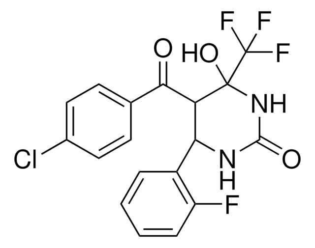5-(4-CHLOROBENZOYL)-6-(2-FLUOROPHENYL)-4-HYDROXY-4-(TRIFLUOROMETHYL)TETRAHYDRO-2(1H)-PYRIMIDINONE AldrichCPR