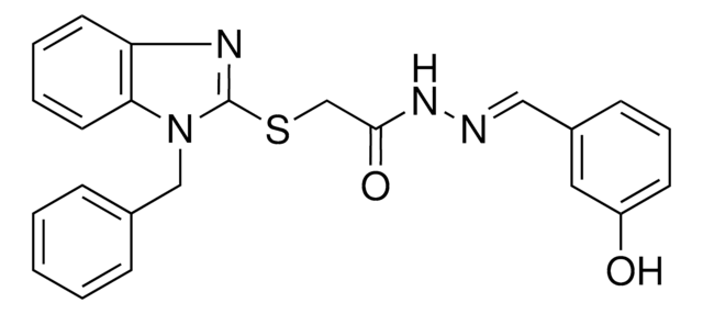 2-(1-BZL-1H-BENZOIMIDAZOL-2-YLSULFANYL)-ACETIC ACID (3-HO-BENZYLIDENE)-HYDRAZIDE AldrichCPR