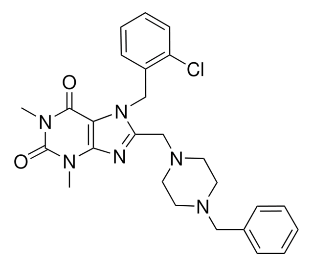 8-[(4-BENZYL-1-PIPERAZINYL)METHYL]-7-(2-CHLOROBENZYL)-1,3-DIMETHYL-3,7-DIHYDRO-1H-PURINE-2,6-DIONE AldrichCPR