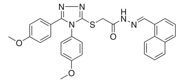 2-{[4,5-BIS(4-METHOXYPHENYL)-4H-1,2,4-TRIAZOL-3-YL]SULFANYL}-N'-[(E)-1-NAPHTHYLMETHYLIDENE]ACETOHYDRAZIDE AldrichCPR