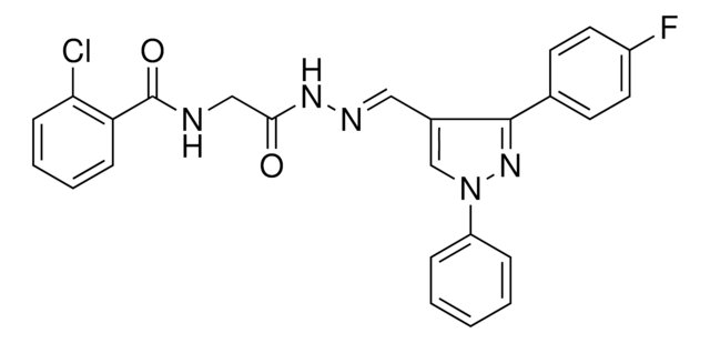 2-CHLORO-N-[2-((2E)-2-{[3-(4-FLUOROPHENYL)-1-PHENYL-1H-PYRAZOL-4-YL]METHYLENE}HYDRAZINO)-2-OXOETHYL]BENZAMIDE AldrichCPR