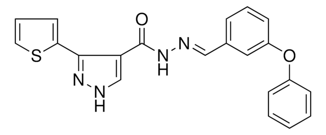 3-THIOPHEN-2-YL-1H-PYRAZOLE-4-CARBOXYLIC ACID (3-PHENOXY-BENZYLIDENE)-HYDRAZIDE AldrichCPR