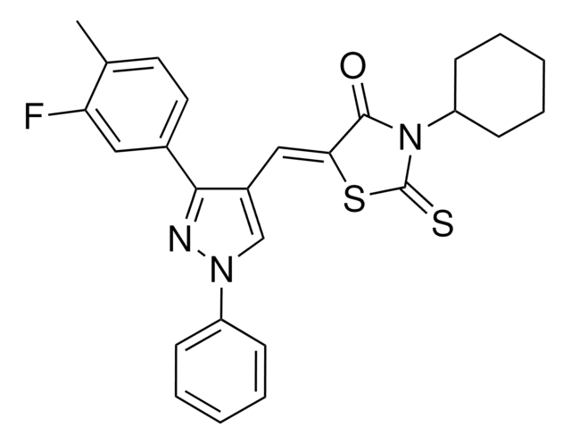 (5Z)-3-CYCLOHEXYL-5-{[3-(3-FLUORO-4-METHYLPHENYL)-1-PHENYL-1H-PYRAZOL-4-YL]METHYLENE}-2-THIOXO-1,3-THIAZOLIDIN-4-ONE AldrichCPR