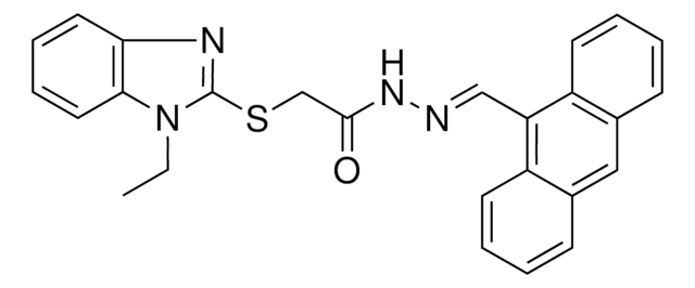 N'-[(E)-9-ANTHRYLMETHYLIDENE]-2-[(1-ETHYL-1H-BENZIMIDAZOL-2-YL)SULFANYL]ACETOHYDRAZIDE AldrichCPR