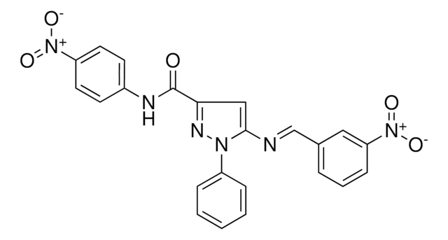N-(4-NITROPHENYL)-5-{[(E)-(3-NITROPHENYL)METHYLIDENE]AMINO}-1-PHENYL-1H-PYRAZOLE-3-CARBOXAMIDE AldrichCPR