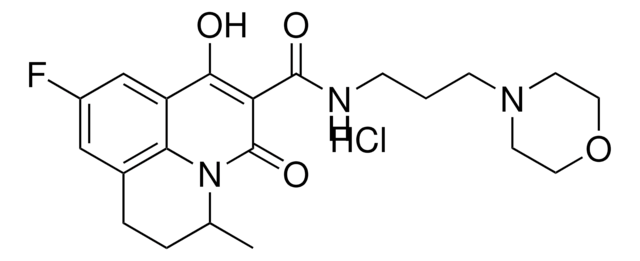 9-FLUORO-7-HYDROXY-3-METHYL-N-[3-(4-MORPHOLINYL)PROPYL]-5-OXO-2,3-DIHYDRO-1H,5H-PYRIDO[3,2,1-IJ]QUINOLINE-6-CARBOXAMIDE HYDROCHLORIDE AldrichCPR
