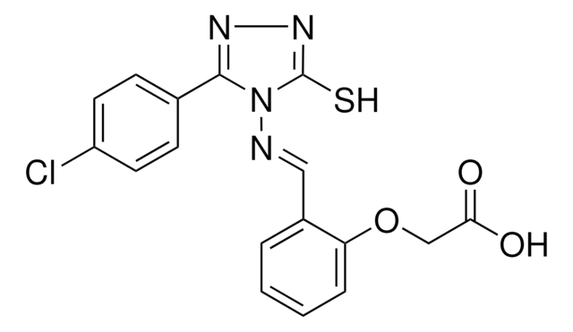 (2-(((3-(4-CL-PH)-5-SULFANYL-4H-1,2,4-TRIAZOL-4-YL)IMINO)ME)PHENOXY)ACETIC ACID AldrichCPR