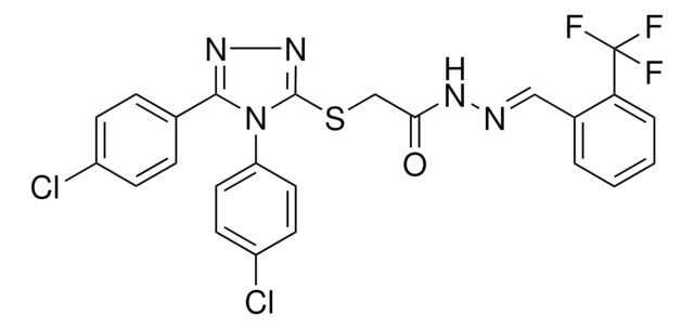2-{[4,5-BIS(4-CHLOROPHENYL)-4H-1,2,4-TRIAZOL-3-YL]SULFANYL}-N'-{(E)-[2-(TRIFLUOROMETHYL)PHENYL]METHYLIDENE}ACETOHYDRAZIDE AldrichCPR