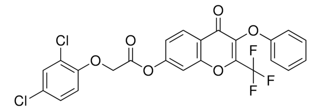 4-OXO-3-PHENOXY-2-(TRIFLUOROMETHYL)-4H-CHROMEN-7-YL (2,4-DICHLOROPHENOXY)ACETATE AldrichCPR