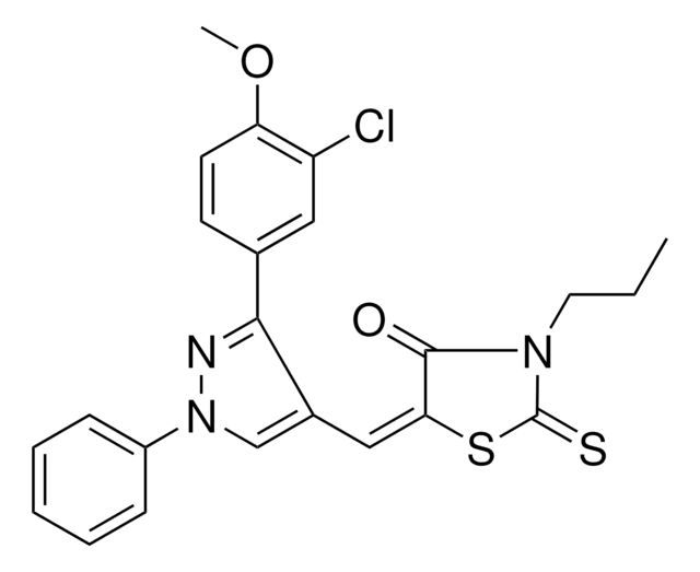 (5E)-5-{[3-(3-CHLORO-4-METHOXYPHENYL)-1-PHENYL-1H-PYRAZOL-4-YL]METHYLENE}-3-PROPYL-2-THIOXO-1,3-THIAZOLIDIN-4-ONE AldrichCPR