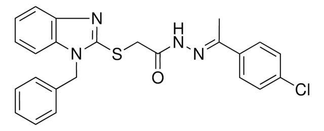 2-[(1-BENZYL-1H-BENZIMIDAZOL-2-YL)SULFANYL]-N'-[(E)-1-(4-CHLOROPHENYL)ETHYLIDENE]ACETOHYDRAZIDE AldrichCPR