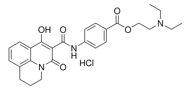2-(DIETHYLAMINO)ETHYL 4-{[(7-HYDROXY-5-OXO-2,3-DIHYDRO-1H,5H-PYRIDO[3,2,1-IJ]QUINOLIN-6-YL)CARBONYL]AMINO}BENZOATE HYDROCHLORIDE AldrichCPR