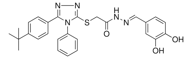 2-{[5-(4-TERT-BUTYLPHENYL)-4-PHENYL-4H-1,2,4-TRIAZOL-3-YL]SULFANYL}-N'-[(E)-(3,4-DIHYDROXYPHENYL)METHYLIDENE]ACETOHYDRAZIDE AldrichCPR