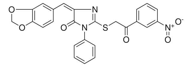 (5E)-5-(1,3-BENZODIOXOL-5-YLMETHYLENE)-2-{[2-(3-NITROPHENYL)-2-OXOETHYL]SULFANYL}-3-PHENYL-3,5-DIHYDRO-4H-IMIDAZOL-4-ONE AldrichCPR