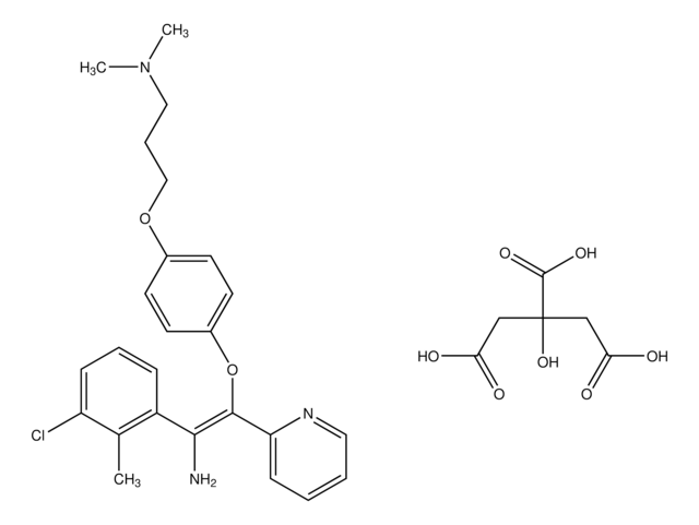 (E)-1-(3-chloro-2-methylphenyl)-2-{4-[3-(dimethylamino)propoxy]phenoxy}-2-(2-pyridinyl)ethenamine 2-hydroxy-1,2,3-propanetricarboxylate AldrichCPR