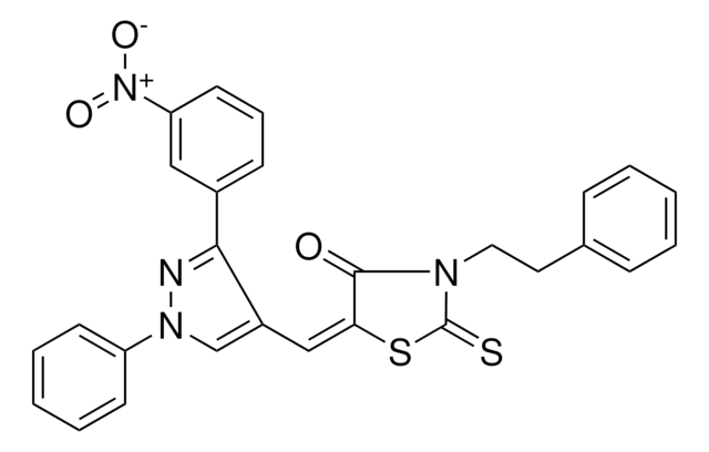 (5E)-5-{[3-(3-NITROPHENYL)-1-PHENYL-1H-PYRAZOL-4-YL]METHYLENE}-3-(2-PHENYLETHYL)-2-THIOXO-1,3-THIAZOLIDIN-4-ONE AldrichCPR