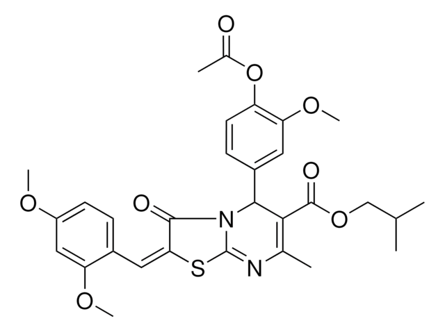ISOBUTYL (2E)-5-[4-(ACETYLOXY)-3-METHOXYPHENYL]-2-(2,4-DIMETHOXYBENZYLIDENE)-7-METHYL-3-OXO-2,3-DIHYDRO-5H-[1,3]THIAZOLO[3,2-A]PYRIMIDINE-6-CARBOXYLATE AldrichCPR