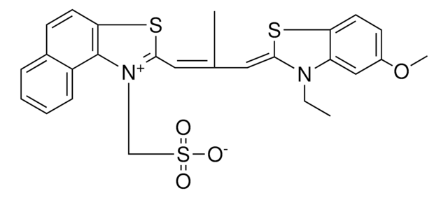 3-(2-{2-[(Z)-(3-ETHYL-5-METHOXY-1,3-BENZOTHIAZOL-2(3H)-YLIDENE)METHYL]-1-BUTENYL}NAPHTHO[1,2-D][1,3]THIAZOL-1-IUM-1-YL)-1-PROPANESULFONATE AldrichCPR
