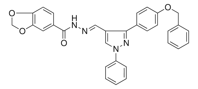 N'-((E)-{3-[4-(BENZYLOXY)PHENYL]-1-PHENYL-1H-PYRAZOL-4-YL}METHYLIDENE)-1,3-BENZODIOXOLE-5-CARBOHYDRAZIDE AldrichCPR