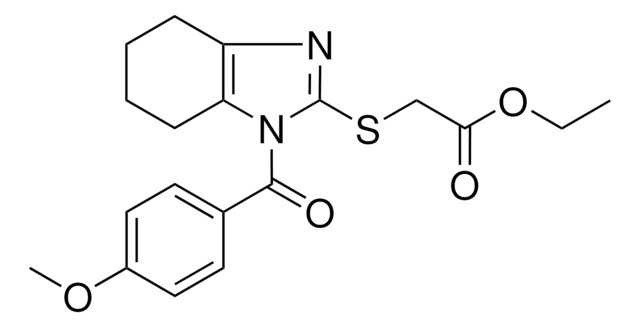ET ((1-(4-METHOXYBENZOYL)-4,5,6,7-TETRAHYDRO-1H-BENZIMIDAZOL-2-YL)THIO)ACETATE AldrichCPR