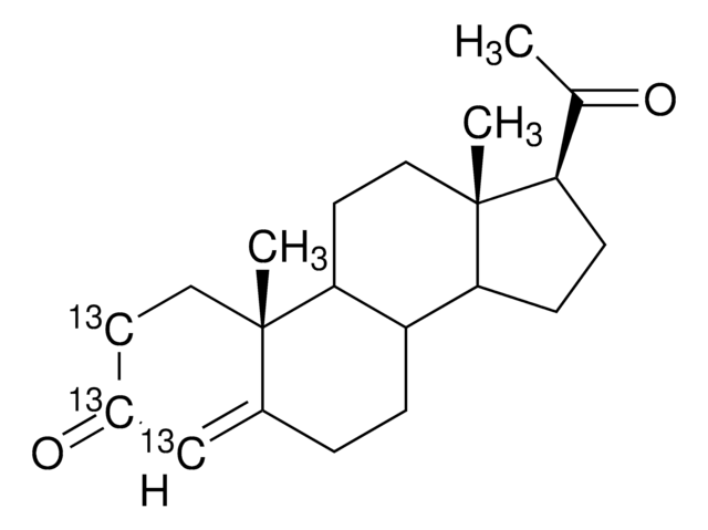 Progesterone-2,3,4-13C3 solution 100&#160;&#956;g/mL in acetonitrile, 99 atom % 13C, 98% (CP)