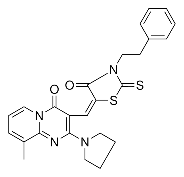 9-METHYL-3-{(E)-[4-OXO-3-(2-PHENYLETHYL)-2-THIOXO-1,3-THIAZOLIDIN-5-YLIDENE]METHYL}-2-(1-PYRROLIDINYL)-4H-PYRIDO[1,2-A]PYRIMIDIN-4-ONE AldrichCPR