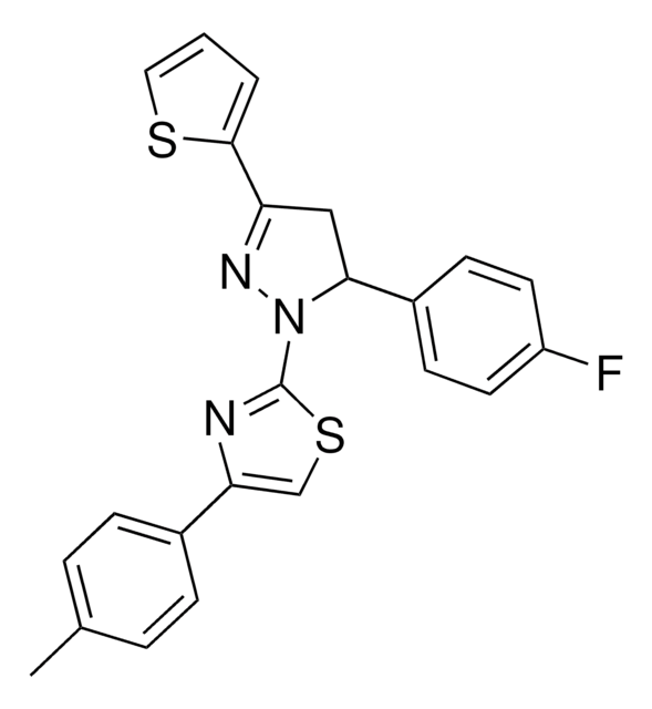 2-[5-(4-FLUOROPHENYL)-3-(2-THIENYL)-4,5-DIHYDRO-1H-PYRAZOL-1-YL]-4-(4-METHYLPHENYL)-1,3-THIAZOLE AldrichCPR