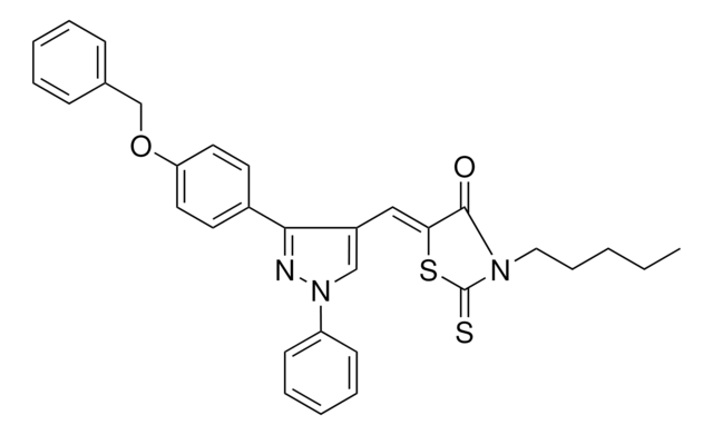 (5Z)-5-({3-[4-(BENZYLOXY)PHENYL]-1-PHENYL-1H-PYRAZOL-4-YL}METHYLENE)-3-PENTYL-2-THIOXO-1,3-THIAZOLIDIN-4-ONE AldrichCPR