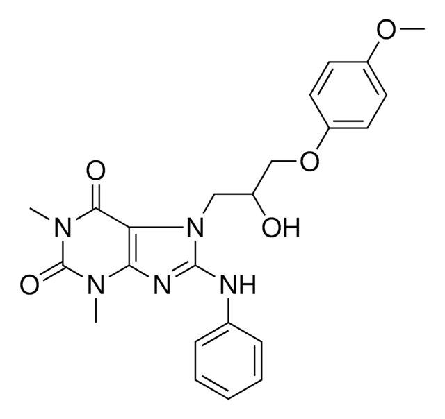 8-ANILINO-7-(2-HO-3-(4-MEO-PHENOXY)PR)-1,3-DI-ME-3,7-DIHYDRO-1H-PURINE-2,6-DIONE AldrichCPR