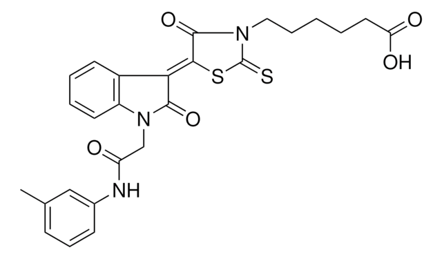 6-((5Z)-4-OXO-5-{2-OXO-1-[2-OXO-2-(3-TOLUIDINO)ETHYL]-1,2-DIHYDRO-3H-INDOL-3-YLIDENE}-2-THIOXO-1,3-THIAZOLIDIN-3-YL)HEXANOIC ACID AldrichCPR