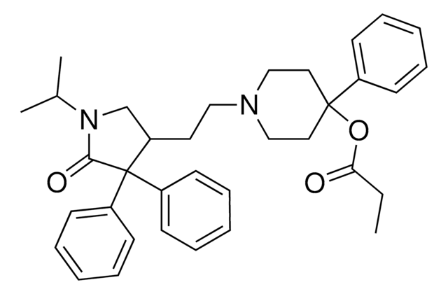 1-[2-(1-isopropyl-5-oxo-4,4-diphenyl-3-pyrrolidinyl)ethyl]-4-phenyl-4-piperidinyl propionate AldrichCPR