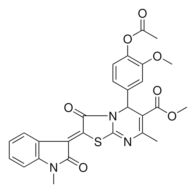 METHYL (2Z)-5-[4-(ACETYLOXY)-3-METHOXYPHENYL]-7-METHYL-2-(1-METHYL-2-OXO-1,2-DIHYDRO-3H-INDOL-3-YLIDENE)-3-OXO-2,3-DIHYDRO-5H-[1,3]THIAZOLO[3,2-A]PYRIMIDINE-6-CARBOXYLATE AldrichCPR